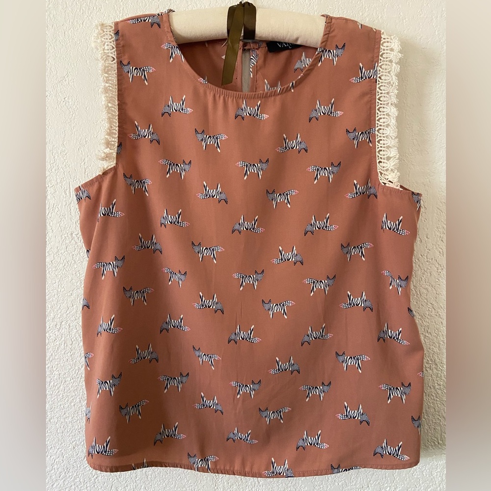 Varga zebra print animal top size L